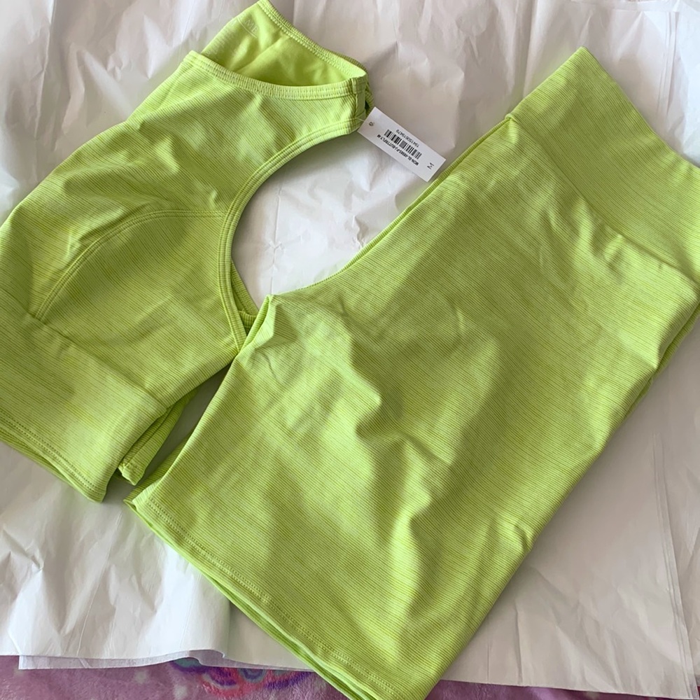 Adore Me Short and Tank set size Medium Butterfly Green NWT